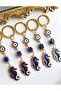 Luxury Gift 5-Piece Zircon Stone Evil Eye Beaded Seahorse Navy Blue Luck Charm Keychain - 8