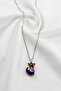 Stainless Steel Chain Evil Eye Glass Tiny Cute Black Kitten Bijoux Necklace, Gift Necklace - 2