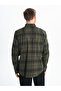 Giyçık Store Khaki Regular Fit Long Sleeve Plaid Poplin Men's Shirt - 4