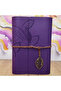 Leaf Patterned Unlined Leather Notebook - 3