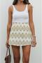 Beige Geometric Ethnic Patterned Skirt - 3