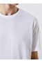 White Crew Neck Combed Cotton Men's T-Shirt - 3