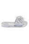Flower Embellished Flat Sandals Silver - 7