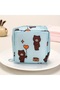 Cute Teddy Bear Figured Zippered Women's Pad Storage Bag - Wallet