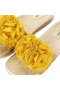 Flower Embellished Flat Sandals Gold - 7