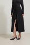 Black Midi Skirt with Front Slit Detail - 4