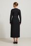 Black Midi Skirt with Front Slit Detail - 5