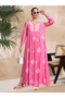 Hand Embroidered Chikankari Rayon Jalabiya-AL4012