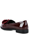Women Burgundy Bow-Tie Loafers - 3
