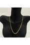 Steel Italian Chain Unisex Gold Necklace 50 cm - Gold - 3