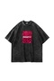 Feisty Printed Oversize Unisex Washable Black Tshirt