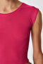 Pack of 2 Basic Ribbed Knitted Crop Blouse Lmx0123 Green Dark Pink - 4