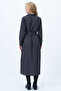 Women's Black Polka Dot Patterned Woven Viscon Shirt Dress Alc-X6247-1 - 5