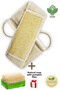 Long Pumpkin Fiber Bath Back Scrub, 75 cm Turkish Bath Fiber 100% Natural Pumpkin + Pumpkin Fiber Natural Soap Gift