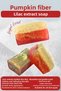 Natural Pumpkin Fiber Lilac Extract Soap Evens Out Skin Tone, Soothes, and Brings a Feeling of Freshness and Revitalization.