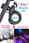 Bike Motorcycle Lock with Key Steel Lock+Km Speedometer + Led Laser Light Gift Full Set
