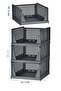 Multi-Purpose Portable Plastic Sliding Shelf Cabinet Organizer Set of 3 Gray - 2