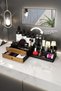 Bella Large 2-Tier 2-Drawer Wooden Makeup Jewelry Bathroom Cosmetic Organizer Black-Gold - 3