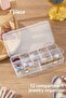 Org-600 Multi-Purpose and Transparent Bead Jewelry Organizer Box with Lid