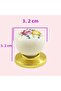 8 Pcs Snowdrop Real Porcelain Button Gold Gold Drawer Cabinet Door Handle Handle Porcelain Handle - 3