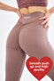 Buttocks Gathered Premium Ribbed Extra Push Up High Waist Stretch and Recovery Sports Leggings