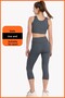 Women's Anthracite Sports Set Capri Leggings and Crop Undershirt Set of 2 New Season Seasonal Capri -crop 3020 - 2