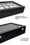 Black Diamond Leather 15-Piece Glass Watch Box St15-69 - 5