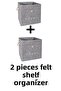 Set of 2 Felt Shelf Organizer Basket Foldable Box - Multi-Purpose Box 30x30x30cm