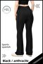 Women's Leggings Pants Lycra High Waist Gathering Fabric Black/Anthracite Stripe Detailed with Pockets 1042 - 6