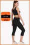 Women's Black Sports Set Capri Tights and Crop Athlete 2-Piece Set New Season Seasonal Capri -crop 3020 - 7