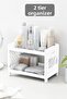 2 Tiers Makeup Jewelry Cosmetic Rack Organizer Multi-Purpose Organizer White