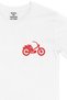 White T-Shirt with Red Bicycle Pocket Logo Design - 2