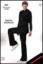 Women's Black Sportswear Tracksuit Set Diving Fabric Hooded Flared Comfortable 3053