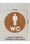 Laser Cut Silver Plexi Wooden Wc Toilet Sign Men's Directional Sign 15X15Cm - 3