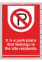 It Is a Parking Area for the Residents of the Site Sign Board 24X34 cm