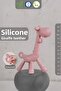 Pink Giraffe Silicone Teether - Baby and Animal Figures Toy Teether