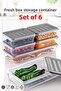Set of 6 Freshbox Storage Containers Suitable for Microwave and Refrigerator 4 Gray