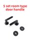 (7 Sets) Barbaros Matte Black Round Rosette Door Handle (3 in 1) Apartment Set (5 Rooms - 2 Bathrooms/WC) - 2
