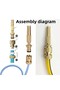 Metal Adjustable Irrigation Head Yellow Color Detachable Garden Car Washer with Hose Connection Apparatus. - 6