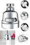 Pack of 2 Chrome and Transparent 3-Function Faucet Head Set 360 Degree Swivel - 3