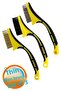 Plastic Handle Set of 3 Wire Brush Metal Multi-Purpose Cleaning Brush Dirt Rust Lime Barbecue Grill