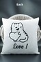 Letter Cushion Cover Velvet 43x43 Cm Double Sided Letter D Cat Pattern Marriage Proposal Birthday - 2