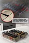 12-Piece Glass Spice Rack Set - Black Lid with Label Clear-Plexi Stand - 2