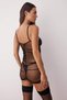 Black Gartered, Unpadded Satin and Tulle Backless Babydoll/Fantasy Nightgown THMAW26LL00002 - 4