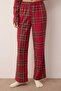 Red 100% Cotton Plaid Knitted Pajamas Set Thmaw26Pt00046 - 3