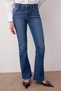 Blue Stitch Detail Cut-Out Leg Low Waist Comfort/Flexible Skinny Flare Jeans Twoaw26Je00187 - 3
