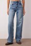 Mavi Yüksek Bel Paçası Kesikli Az Esnek Wide Leg/Geniş Paça Jeans TWOAW26JE00081 - 4