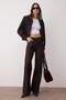 Kahverengi Yüksek Bel Geniş Paça Wide Leg %100 Pamuk Non-Stretch Jeans TWOAW26JE00119 - 3