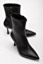 Pointed Toe Thin Heel Black Boots - 7