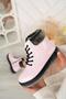 Powder Wrinkled Patent Leather Wool Zipper Girls' Boots - 4